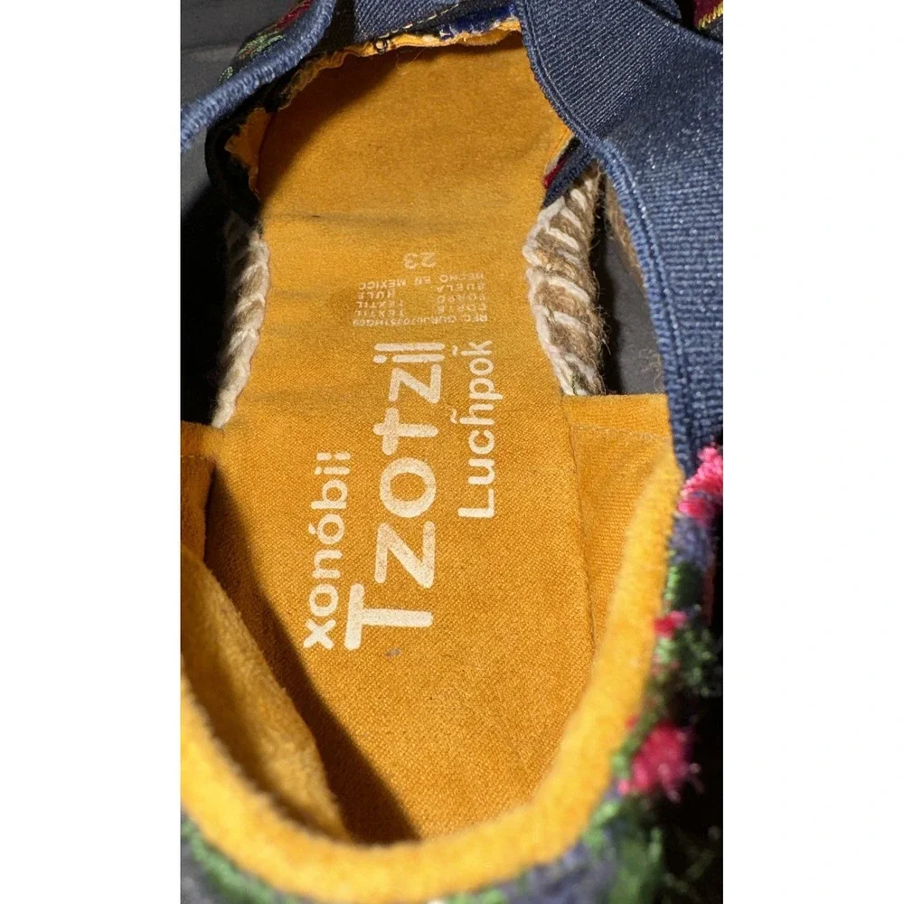 Tzotzil Espadrille Flats Embroidered Artisan Art Shoes Comfort Women's 23 US 6